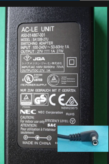 NEW NEC SA130B-27U AC-LE Unit Business Phone Charger Power Supply AC Adapter - Click Image to Close